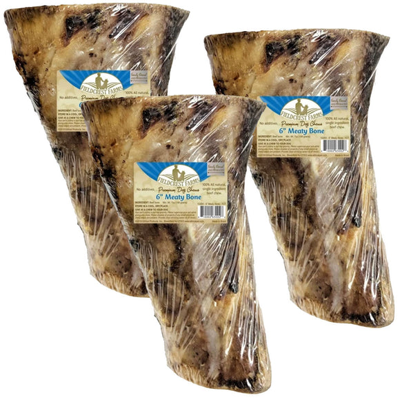Fieldcrest Farms Premium Dog Chews 6" Meaty Bone, 3-count