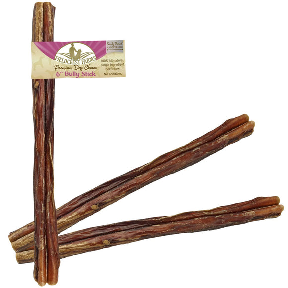 Fieldcrest Farms Premium Dog Chews 6" Bully Stick, 3-count