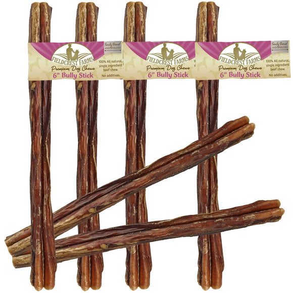 Fieldcrest Farms Premium Dog Chews 6" Bully Stick, 6-count