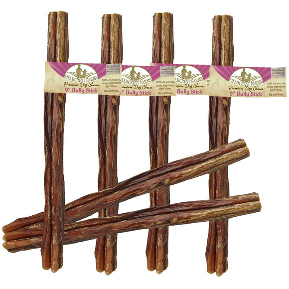 Fieldcrest Farms Premium Dog Chews 9" Bully Stick, 6-count