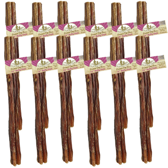 Fieldcrest Farms Premium Dog Chews 12" Bully Stick, 12-count