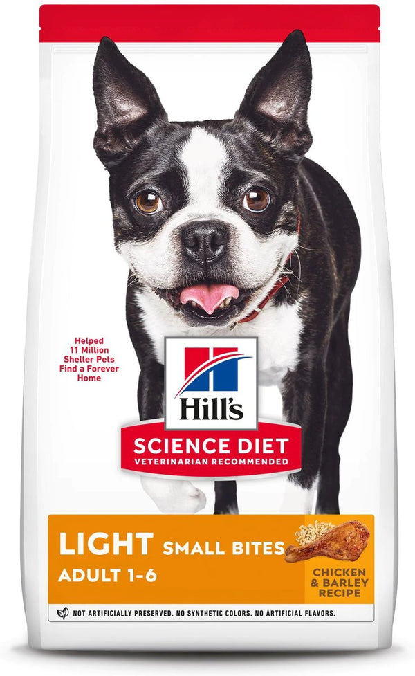 Hill's Science Diet Adult Light Small Bites Dry Dog Food with Chicken Meal & Barley, 15 lb Bag