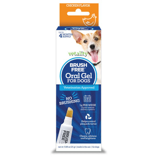 TevraPet Vetality Brush Free Oral Gel for Dogs, Chicken Flavor, 25g