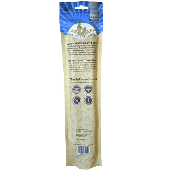 Fieldcrest Farms Premium Dog Chews 12" Braided Bully Crunchers