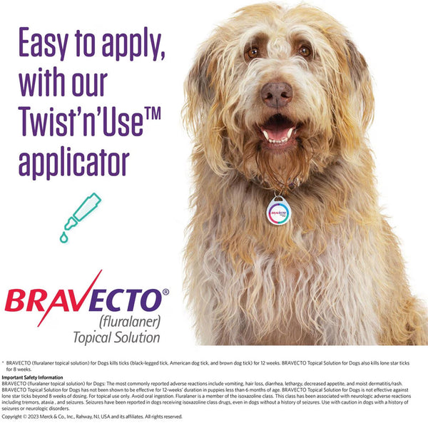 Bravecto Topical Solution for Dogs 22-44 lbs features