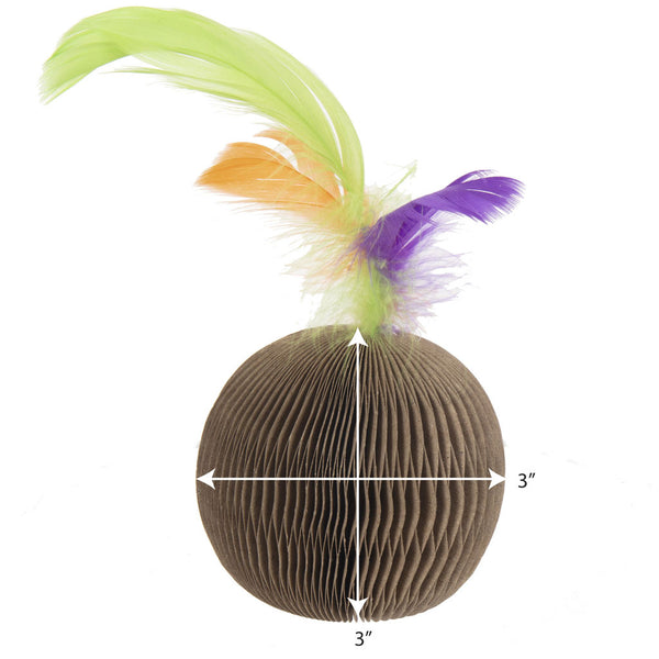 Ware Corrugate Feather Ball Toy for Small Animal