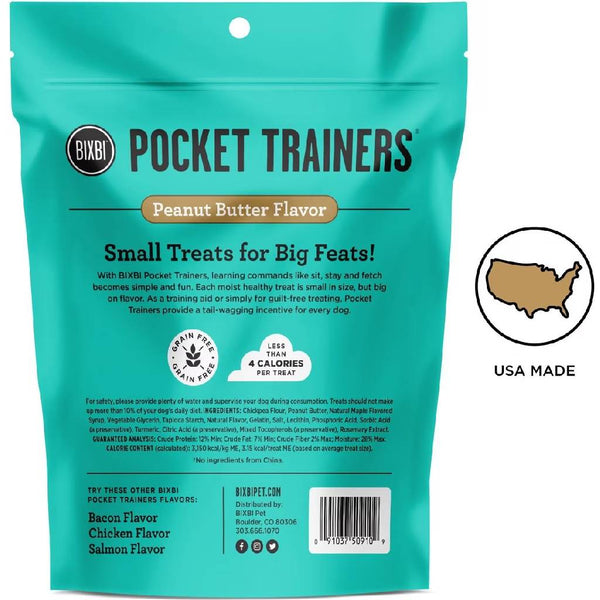 Bixbi Pocket Trainers Grain-Free Peanut Butter Treats for Dogs (6 oz)