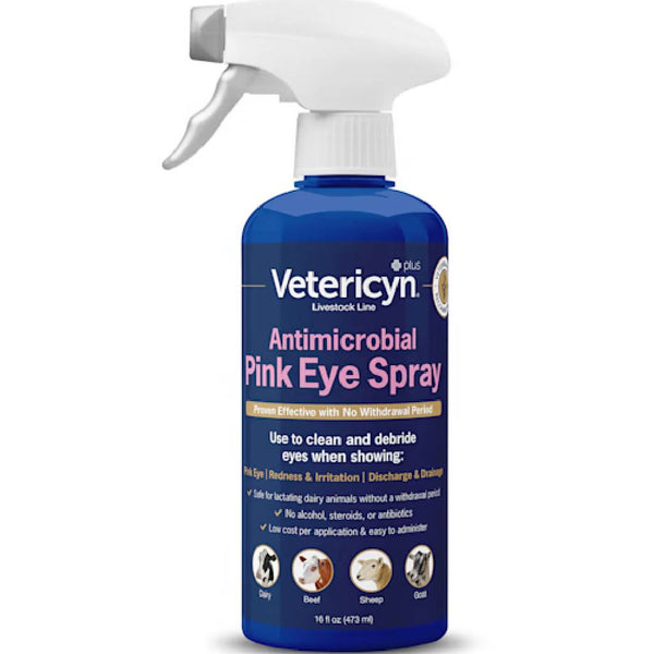 Vetericyn Plus Antimicrobial Pink Eye Spray for Pets (16 oz)
