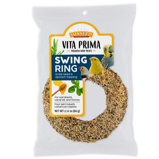 Sunseed Vita Prima Swing Ring Grass Seed Spinach Topping Bird Treats, 2.11-oz