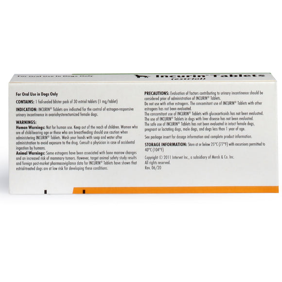 Incurin (Estriol) Tablets - Incontinence Medication for Dogs