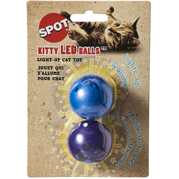Spot Kitty LED Balls Cat Toy, Assorted, 2-pack
