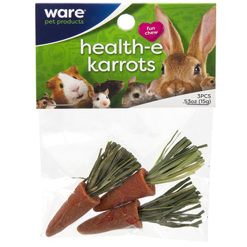 Ware Health-E Karrots Chew Treat for Small Animals, 3-count