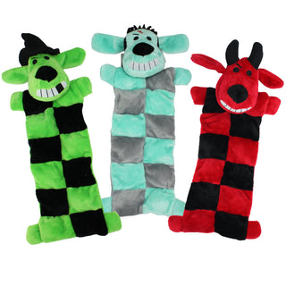 Multipet Loofa Halloween Squeaker Mat Assorted Characters Dog Toys 12", 1 count