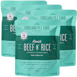 Portland Pet Food Company Rosie's Beef N' Rice Homestyle Wet Dog Food Topper 4-pack