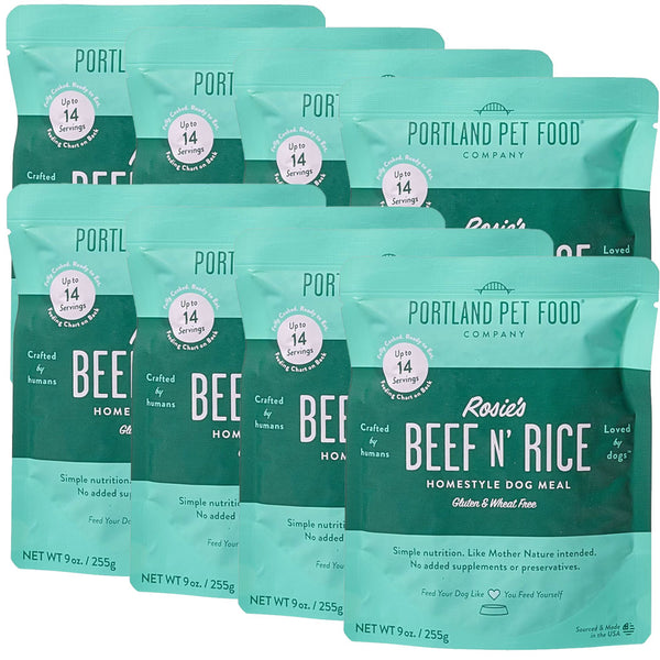 Portland Pet Food Company Rosie's Beef N' Rice Homestyle Wet Dog Food Topper 8-pack