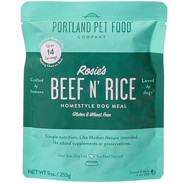 Portland Pet Food Company Rosie's Beef N' Rice Homestyle Wet Dog Food Topper, 9-oz