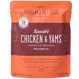 Portland Pet Food Company Tuxedo's Chicken & Yams Homestyle Wet Dog Food Topper (9 oz x 8 pouches)