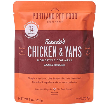 Portland Pet Food Company Tuxedo's Chicken & Yams Homestyle Wet Dog Food Topper (9 oz x 8 pouches)