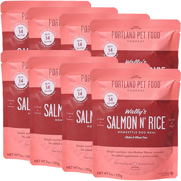 Portland Pet Food Company Wally's Salmon N' Rice Homestyle Wet Dog Food Topper 8-pack