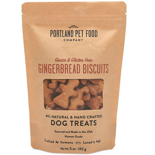 Portland Pet Food Company Grain & Gluten-Free Gingerbread Biscuits Dog Treats, 5-oz