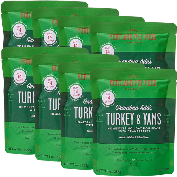 Portland Pet Food Company Grandma Ada's Turkey & Yams Homestyle Wet Dog Food Topper, 9-oz 8-pac