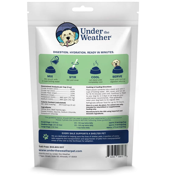 Under the Weather Rice, Hamburger & Sweet Potato Freeze Dried Bland Diet for Dogs, 6-oz