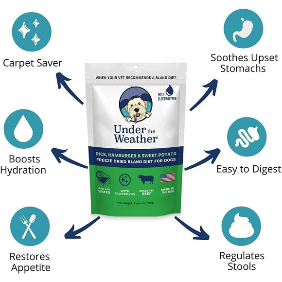 Under the Weather Rice, Hamburger & Sweet Potato Freeze Dried Bland Diet for Dogs, 6-oz