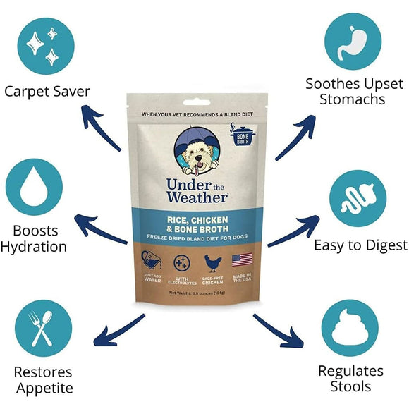Under the Weather Rice, Chicken & Bone Broth Freeze Dried Bland Diet for Dogs Features
