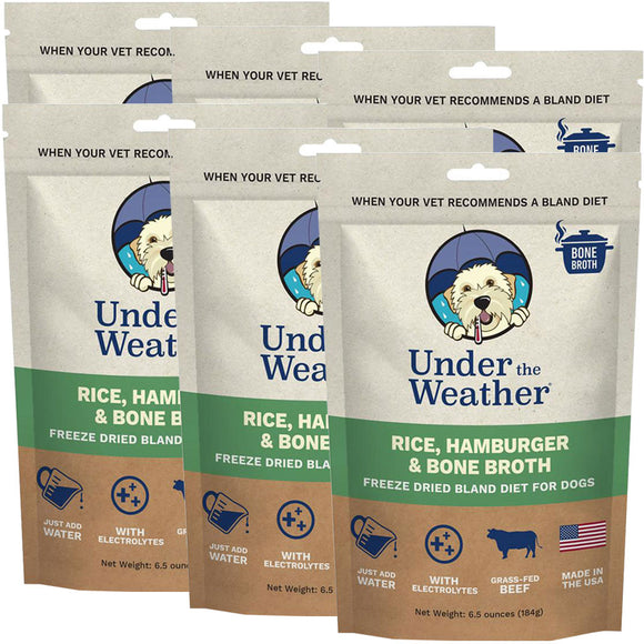 Under the Weather Rice, Hamburger & Bone Broth Freeze Dried Bland Diet for Dogs 6pack