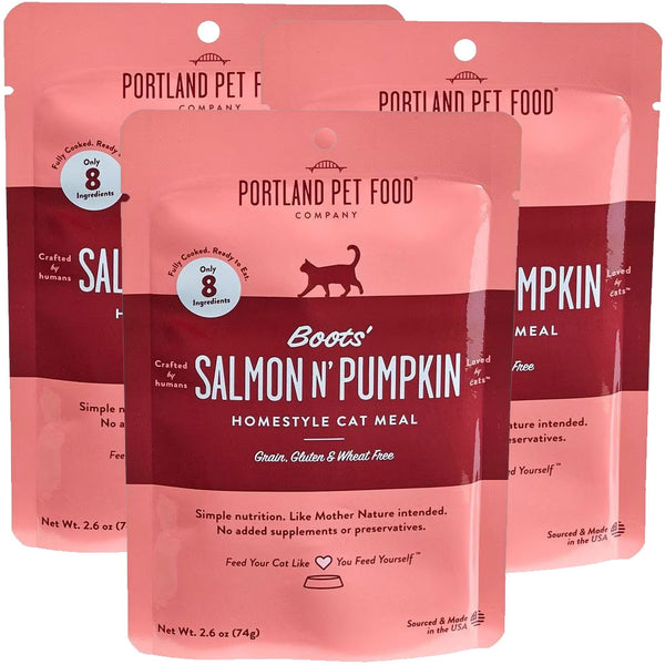 Portland Pet Food Company Luke's Salmon N' Pumpkin Homestyle Wet Cat Food, 2.6-oz 3-pack