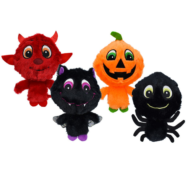 Multipet Halloween Knobby Noggin' Assorted Characters Plush Dog Toys 5"