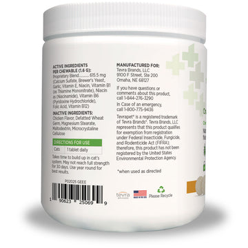 TevraPet Vetality Naturals Oral Flea & Tick Chews for Cats, Chicken Flavor