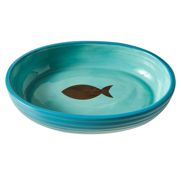 Spot Elegance Cat Bowl, 6", aqua