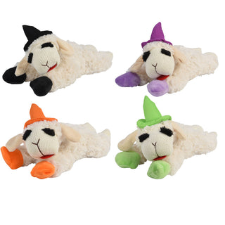 Multipet Lamb Chop with Witch Hat Assorted Colors Plush Dog Toys, 1 count