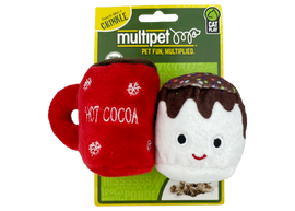 Multipet Hot Cocoa with Marshmallow Plush Dog Toys Assorted Colors