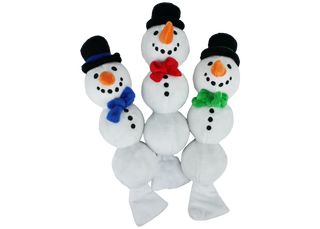 Multipet Holiday Snowman with Snowballs Dog Toys Assorted Colors 11", 1 count