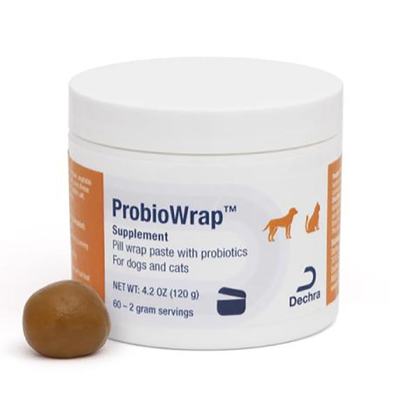 ProbioWrap supplement jar with a pill wrap paste on a white background
