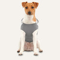 Goo-eez Hoodie Fleece Kangaroo For Dogs, Heather Grey Frotn side