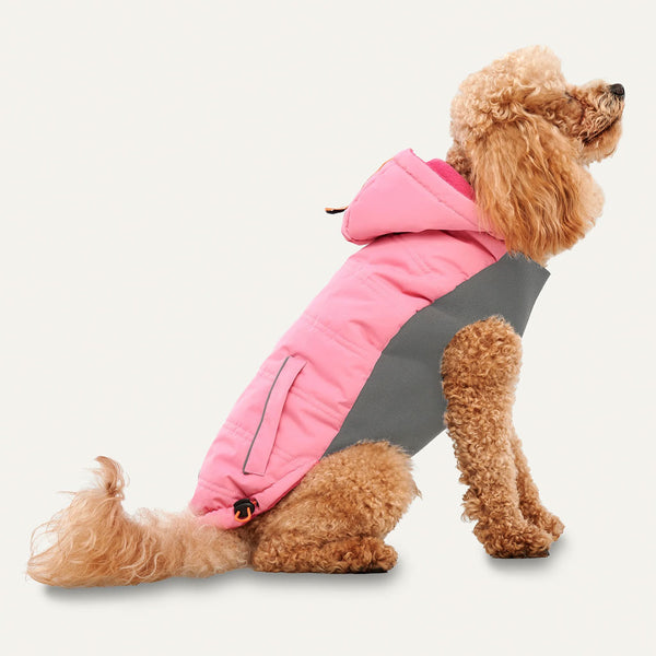 Goo-eez Hooded Signature Winter Jacket for Dogs Pink sideways