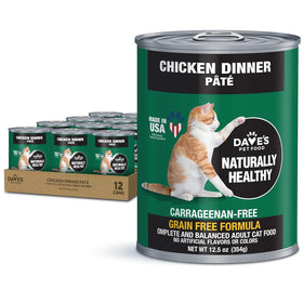 Dave's Pet Food Chicken Formula Canned Wet Cat Food, 12.5-oz can, case of 12