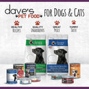 Dave's Pet Food products for dogs and cats on a white background