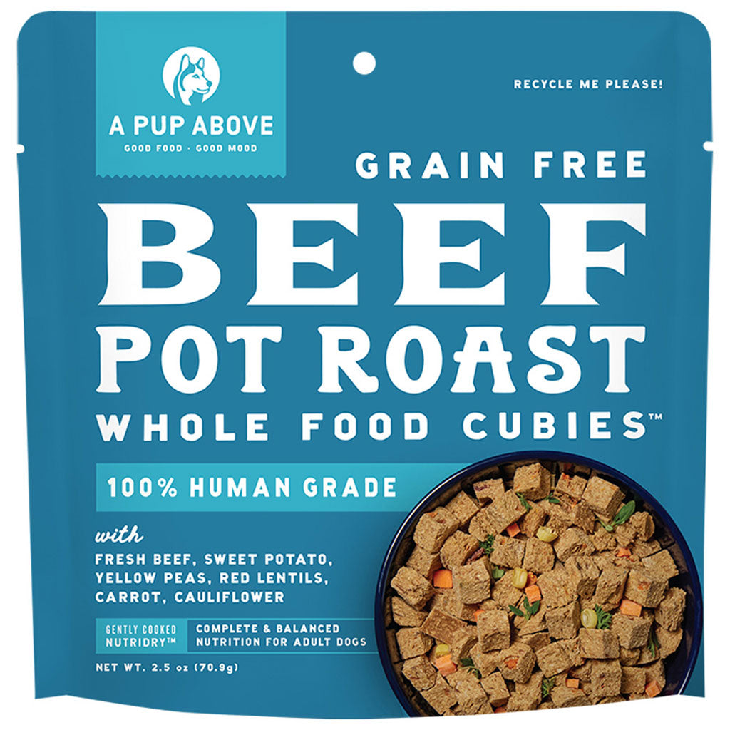 A Pup Above Grain Free Beef Pot Roast Whole Food Cubies Air-Dried Dog Food, 2.5-oz