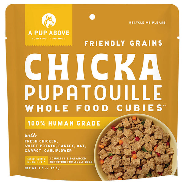 A Pup Above Friendly Grains Chicka Pupatouille Whole Food Cubies Air-Dried Dog Food, 2.5-oz