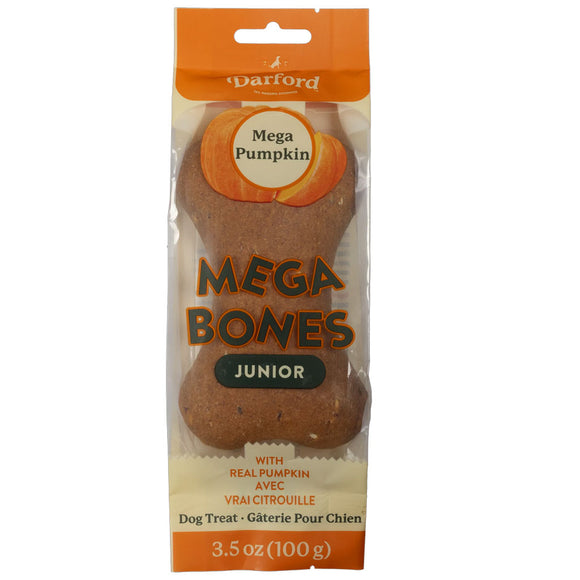 Darford Mega Pumpkin Mega Bones Dog Treats, 3.5-oz