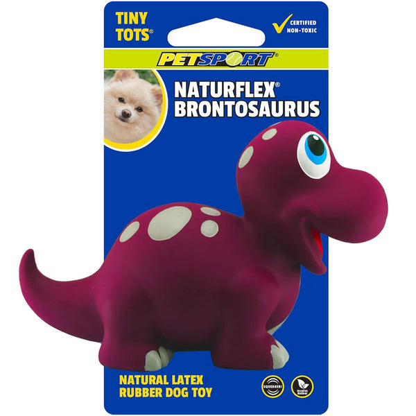 Petsport USA NaturFlex Latex Rubber Dinosaur Brontosaurus Dog Toy Tiny Tot