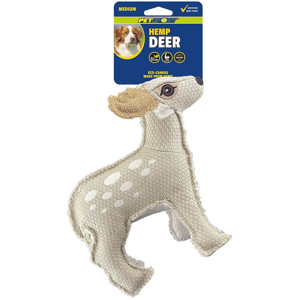 Petsport USA Hemp Deer Plush Dog Toy 10"