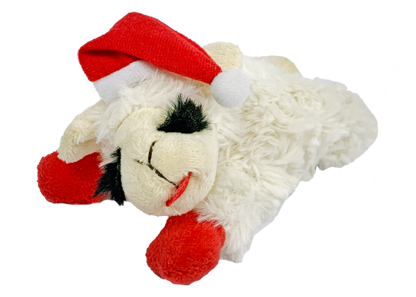 Multipet Lamb Chop with Santa Hat Plush Dog Toys