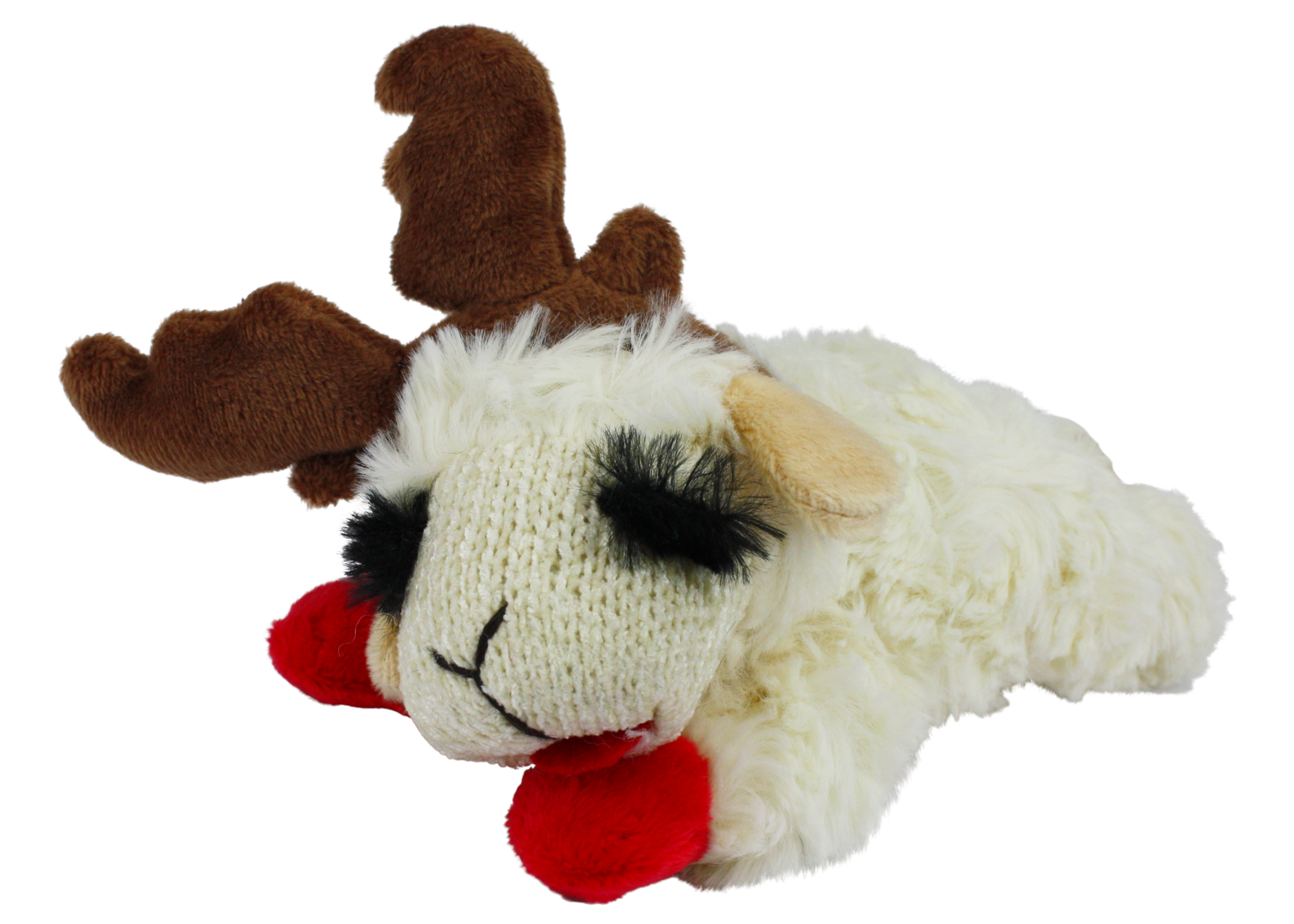 Multipet Lamb Chop with Antlers Plush Dog Toys