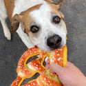 Doggijuana Tuffer Chewer Refillable Juananip Pretzel Tough Squeaky Dog Plush Toy