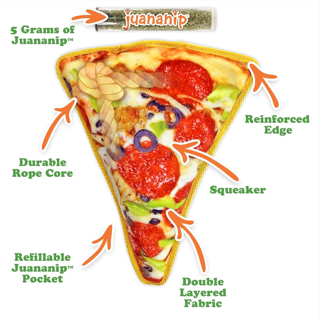 Supreme Pizza Dog Toy by Doggijuana: Tough & Refillable
